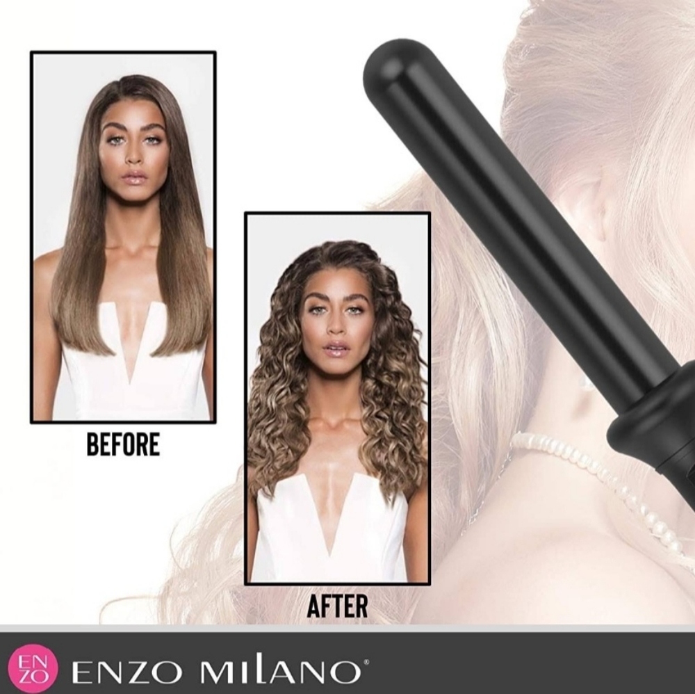 Enzo Milano clipless Curling Iron Wand.